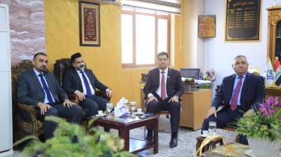 السيد رئيس الجامعة العراقية يتفقد مكتبة ابن النديم استعدادا لافتتاحها بعد مرحلة تأهيل واسعة