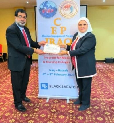 مشاركة فاعلة لكلية الطب ضمن البرنامج الوزاري الخاص بأشراك الاطباء بتدريب المدربين ( TOT) حول مسببات الامراض البيولوجية